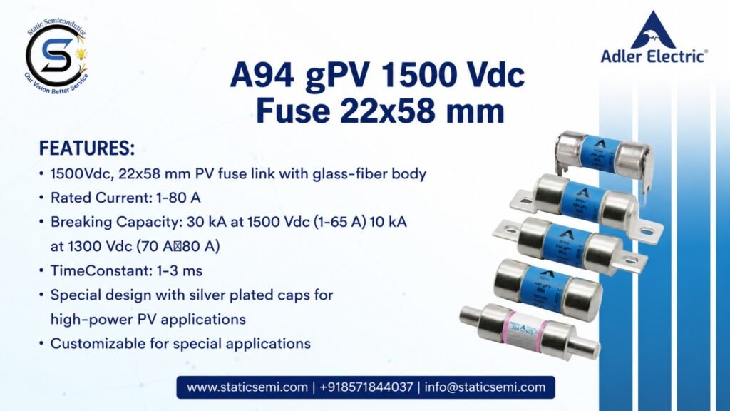 Introduction of our new Adler A94 series PVFuse made from the highest quality materials and tested to the highest standards